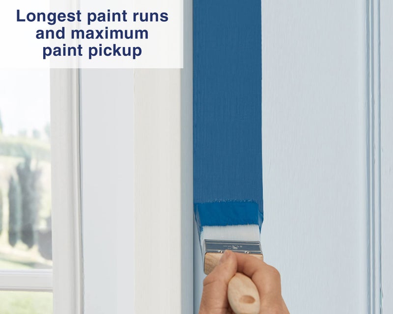 Zibra All Application Paint Brush, Pro Grade Chisel Paint Brush for Walls, Flat Surfaces, and Trim, White, 2 in - Image 2